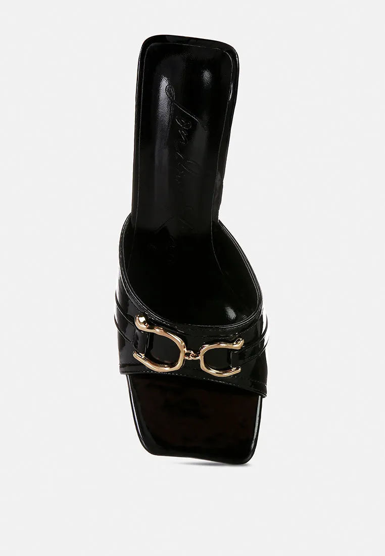 salisbury metal buckle detail slider sandals