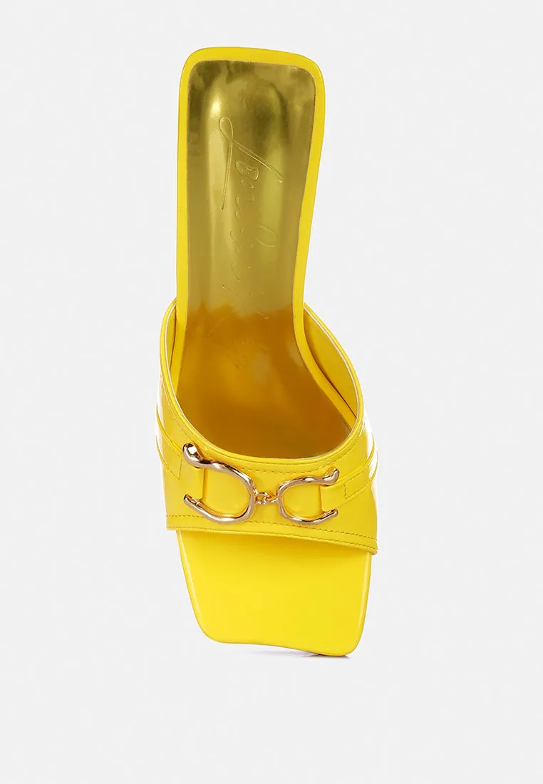 salisbury metal buckle detail slider sandals