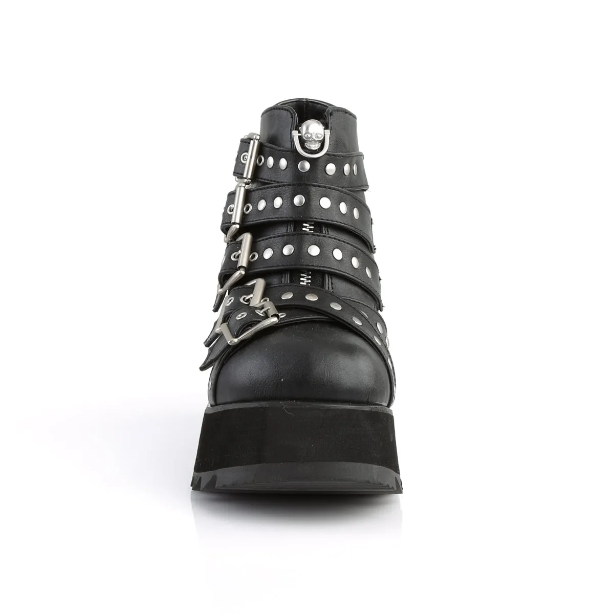 SCENE-30 DemoniaCult Black Vegan Leather Sexy Women's Ankle Boots (Alternative Footwear)