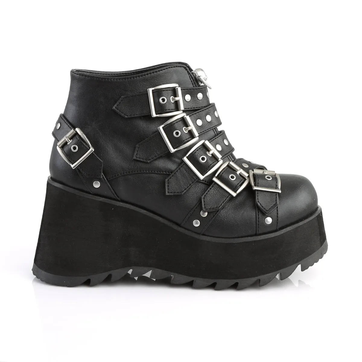 SCENE-30 DemoniaCult Black Vegan Leather Sexy Women's Ankle Boots (Alternative Footwear)