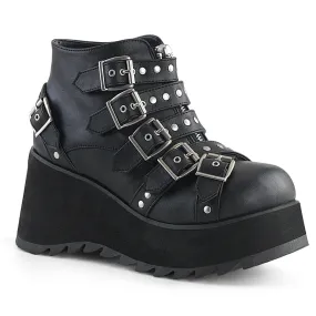 SCENE-30 DemoniaCult Black Vegan Leather Sexy Women's Ankle Boots (Alternative Footwear)