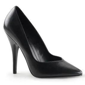 SEDUCE-420V Pleaser Black Faux Leather Sexy Single Sole Shoes (Fetish Footwear)