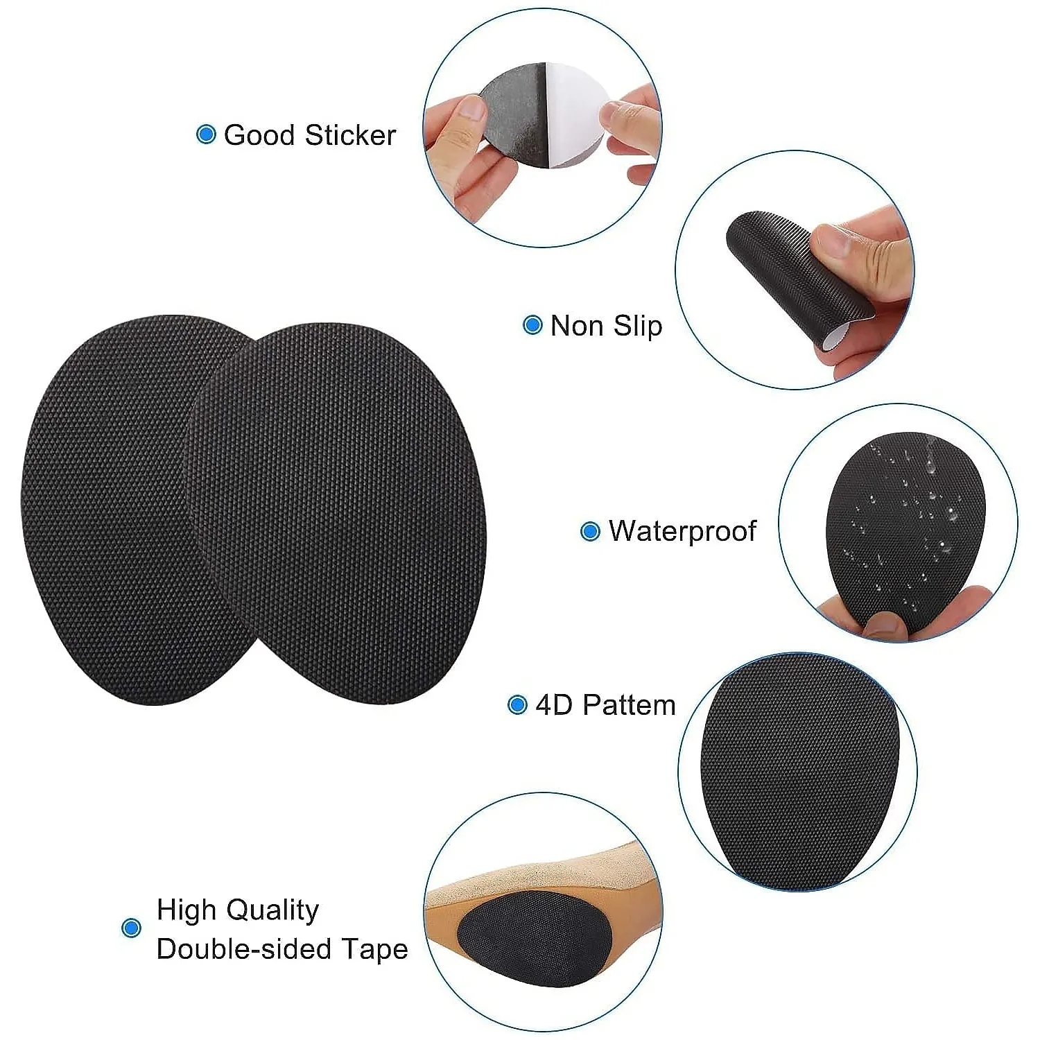 Self-Adhesive Shoe Grips – Non-Skid Pads for Ladies Shoes