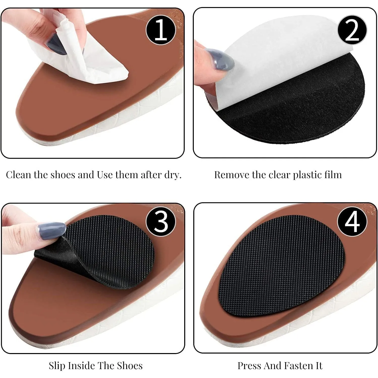 Self-Adhesive Shoe Grips – Non-Skid Pads for Ladies Shoes