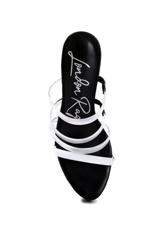 Shots Up Ultra High Heel Clear Straps Sandals