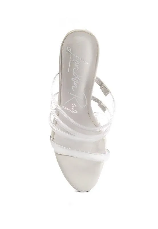 Shots Up Ultra High Heel Clear Straps Sandals
