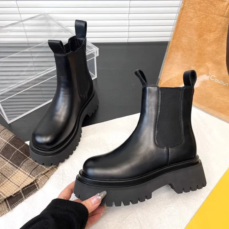 Sohiwoo New Thicken Winter Knight Boots Women Knee High Long Square Heel Boots Retro Thick Motorcycle Boots Black White Botas Mujer