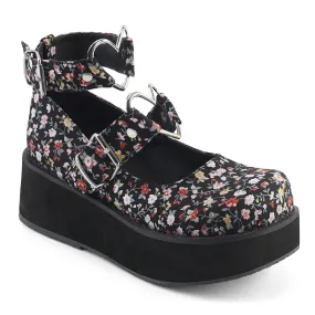 SPRITE-02 DemoniaCult Floral Fabric Sexy Women's Heels & Platform Shoes (Alternative Footwear)