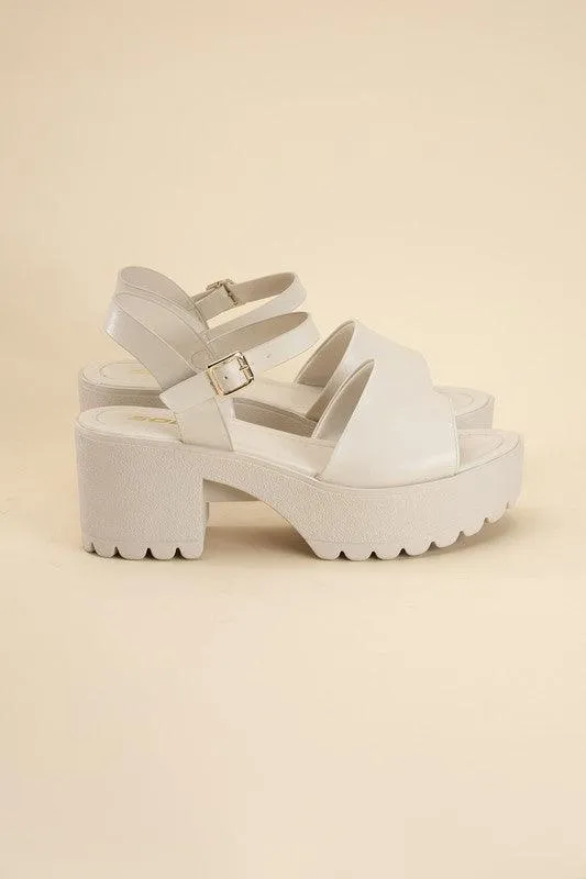 Stacie-S Platform Sandals Black White