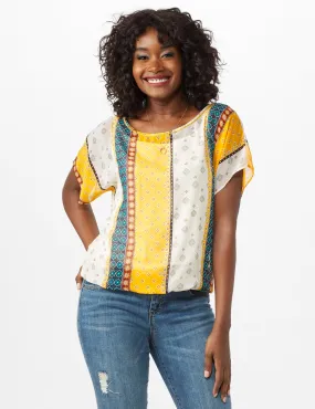 Striped Bubble Hem Top W/ Cami