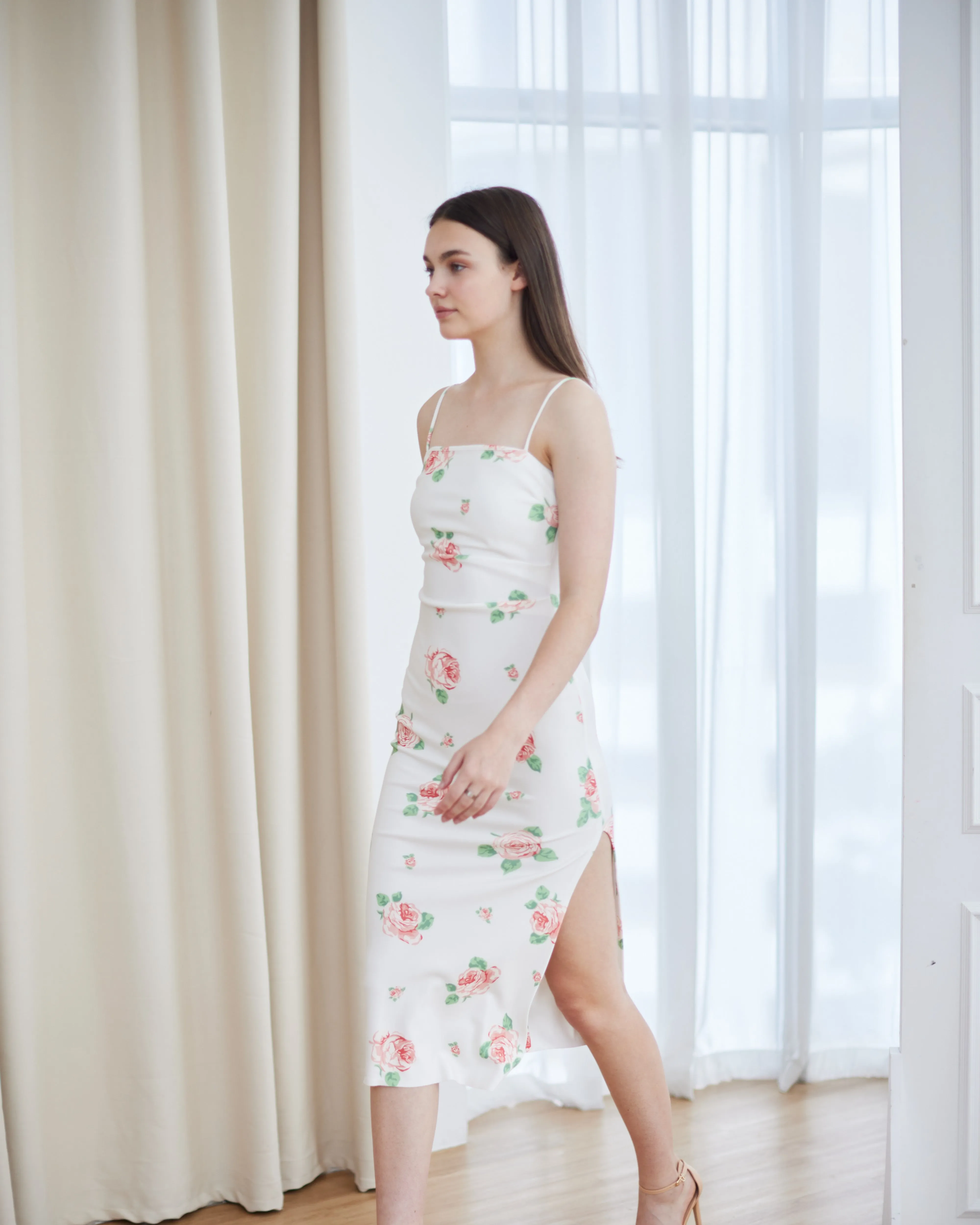 Tallulah Thin Strap Thigh Slit Dress