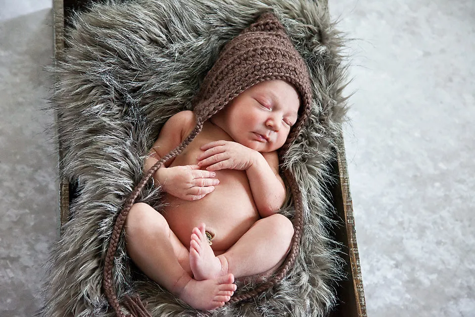 Taupe pixie elf hat