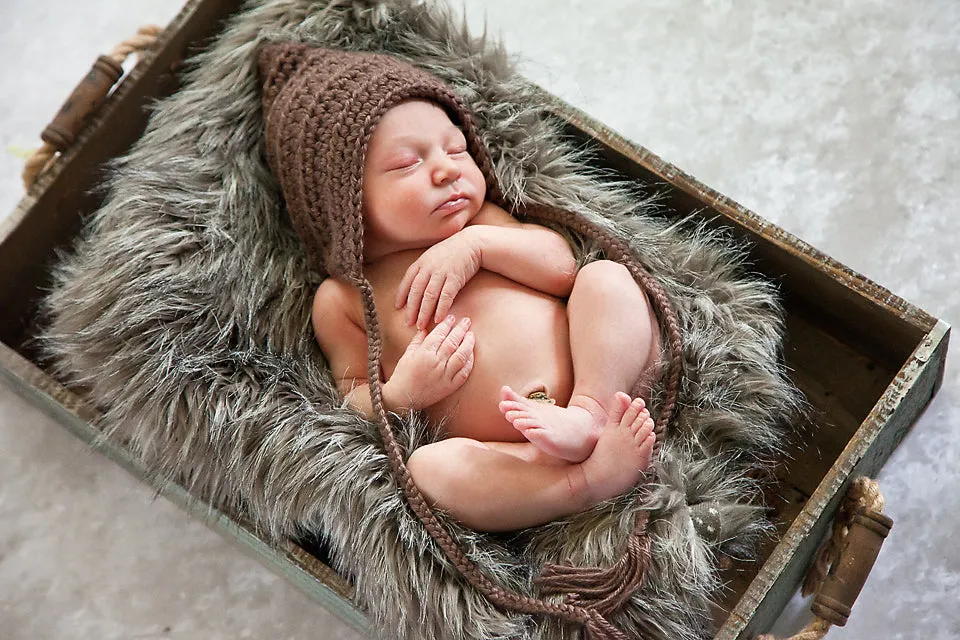 Taupe pixie elf hat