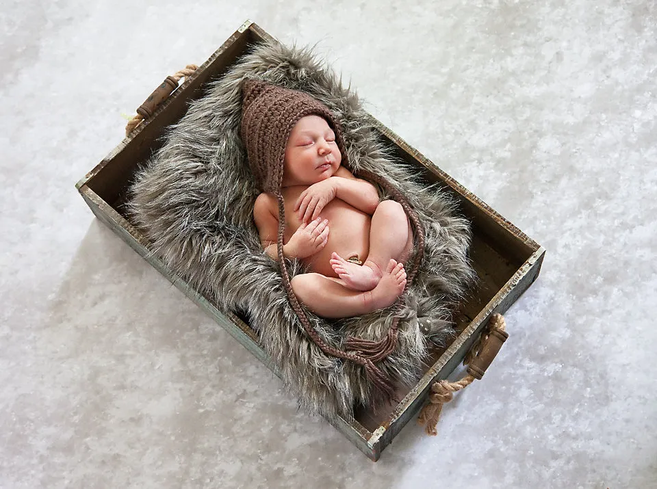 Taupe pixie elf hat