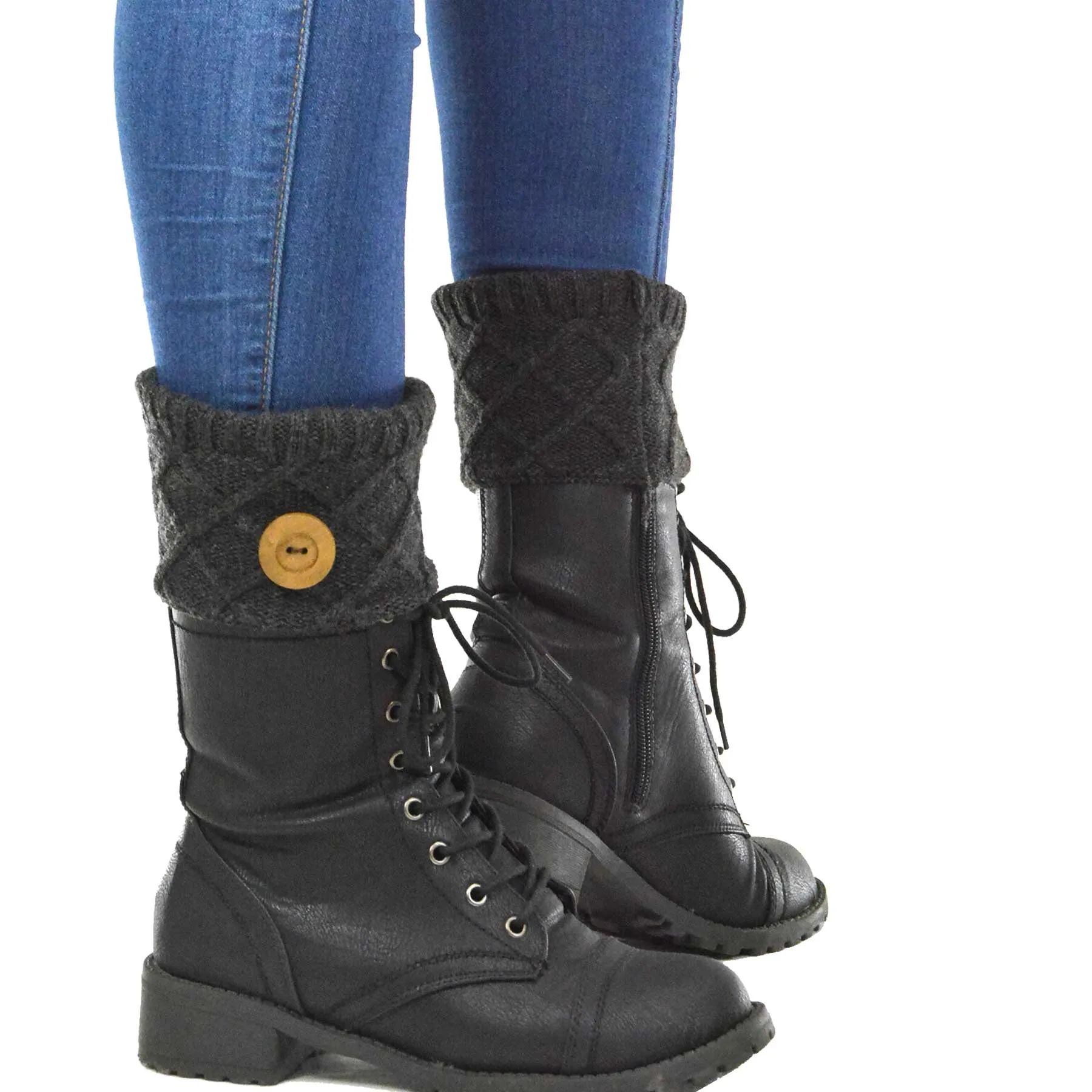 TeeHee Socks Women's Warmer Acrylic Boot Topper Open Diamond Knit 3-Pack (11902)