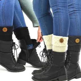 TeeHee Socks Women's Warmer Acrylic Boot Topper Open Diamond Knit 3-Pack (11902)