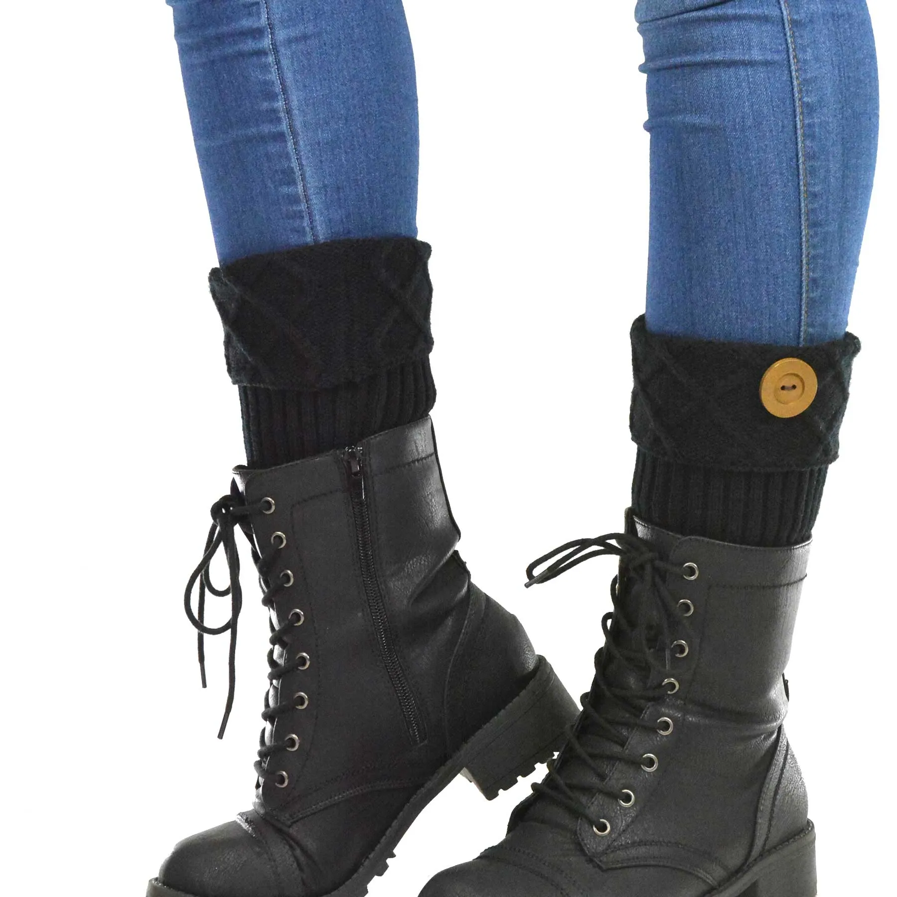 TeeHee Socks Women's Warmer Acrylic Boot Topper Open Diamond Knit 3-Pack (11902)