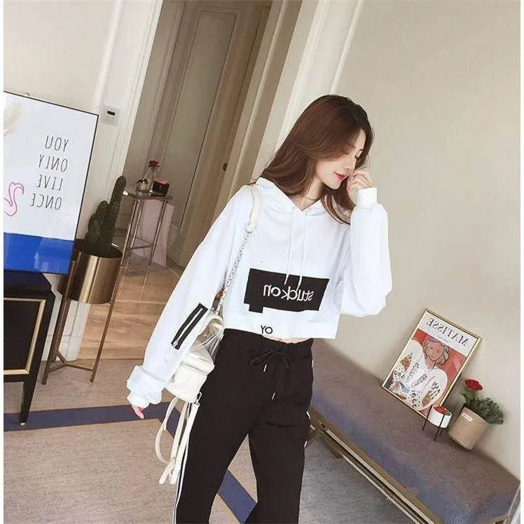 Trendy Stylish bf Casual Sporty Student Loose Inspired Hip-Hop Tops Women Popular Two-Piece Sets Outerwear