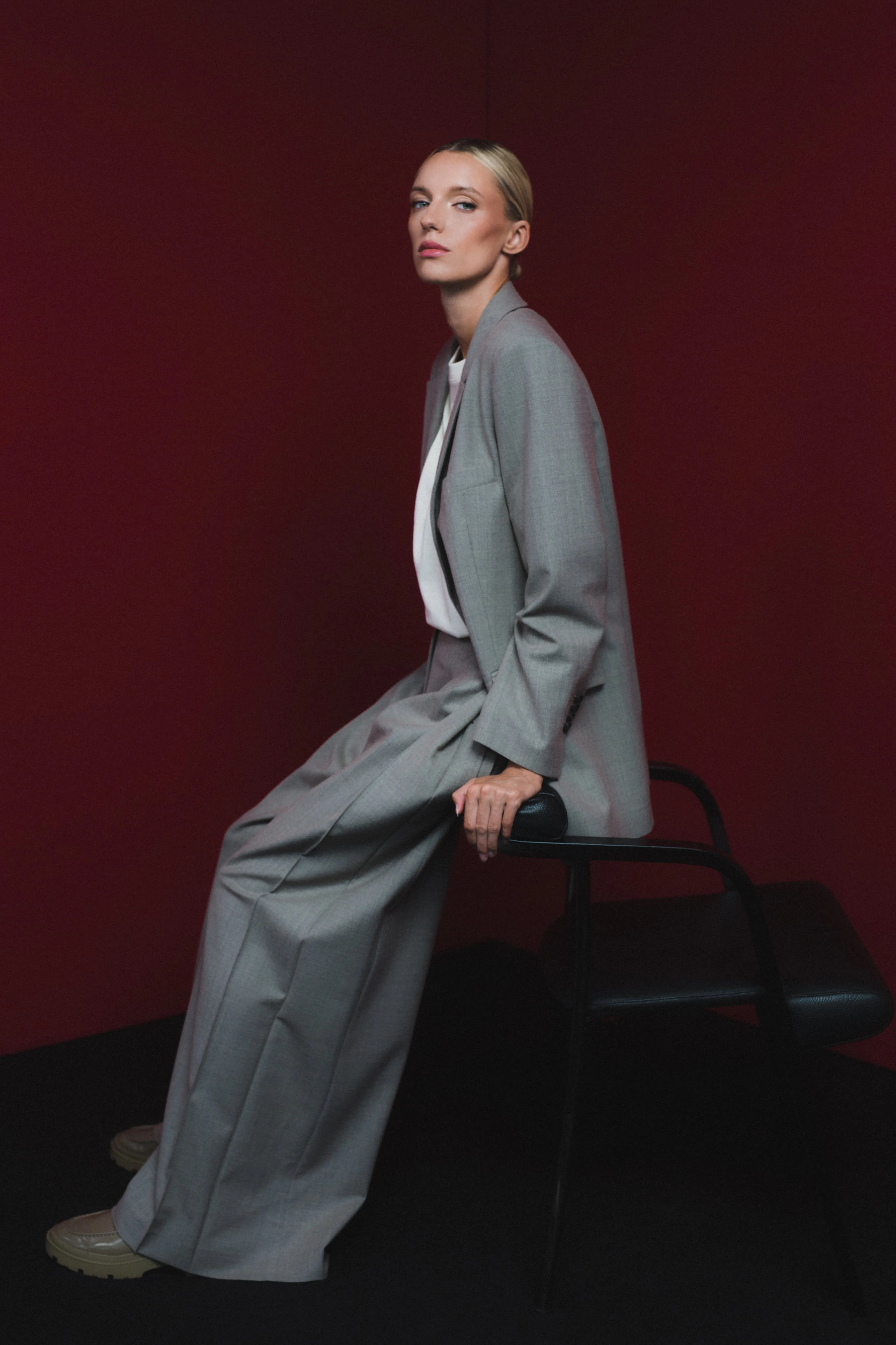 TROUSERS WITH ONE DROP BEIGE MELANGE