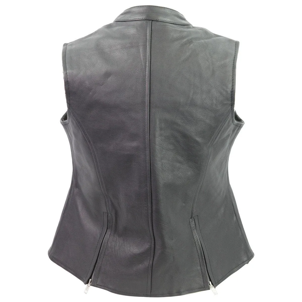 Vance Leather VL1028 Ladies Premium Leather Zipper Vest
