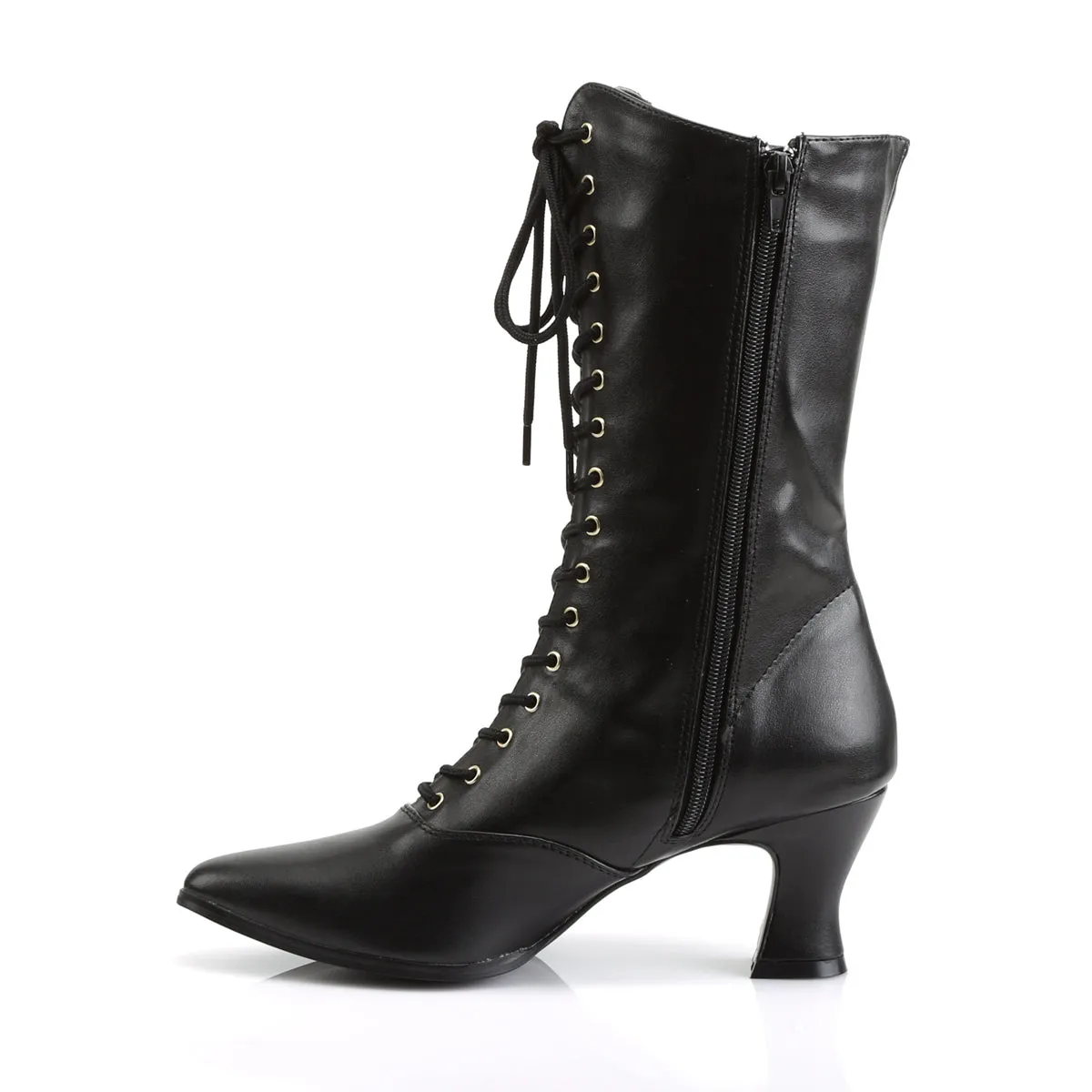 VICTORIAN-120 Funtasma Black PU Fancy Dress Women's Boots (Fantasy Footwear)