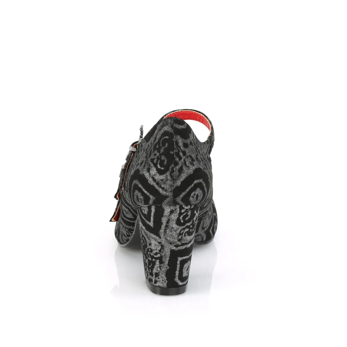 VIVIKA-38 DemoniaCult Black/Silver Sexy Women's Heels & Platform Shoes (Alternative Footwear)