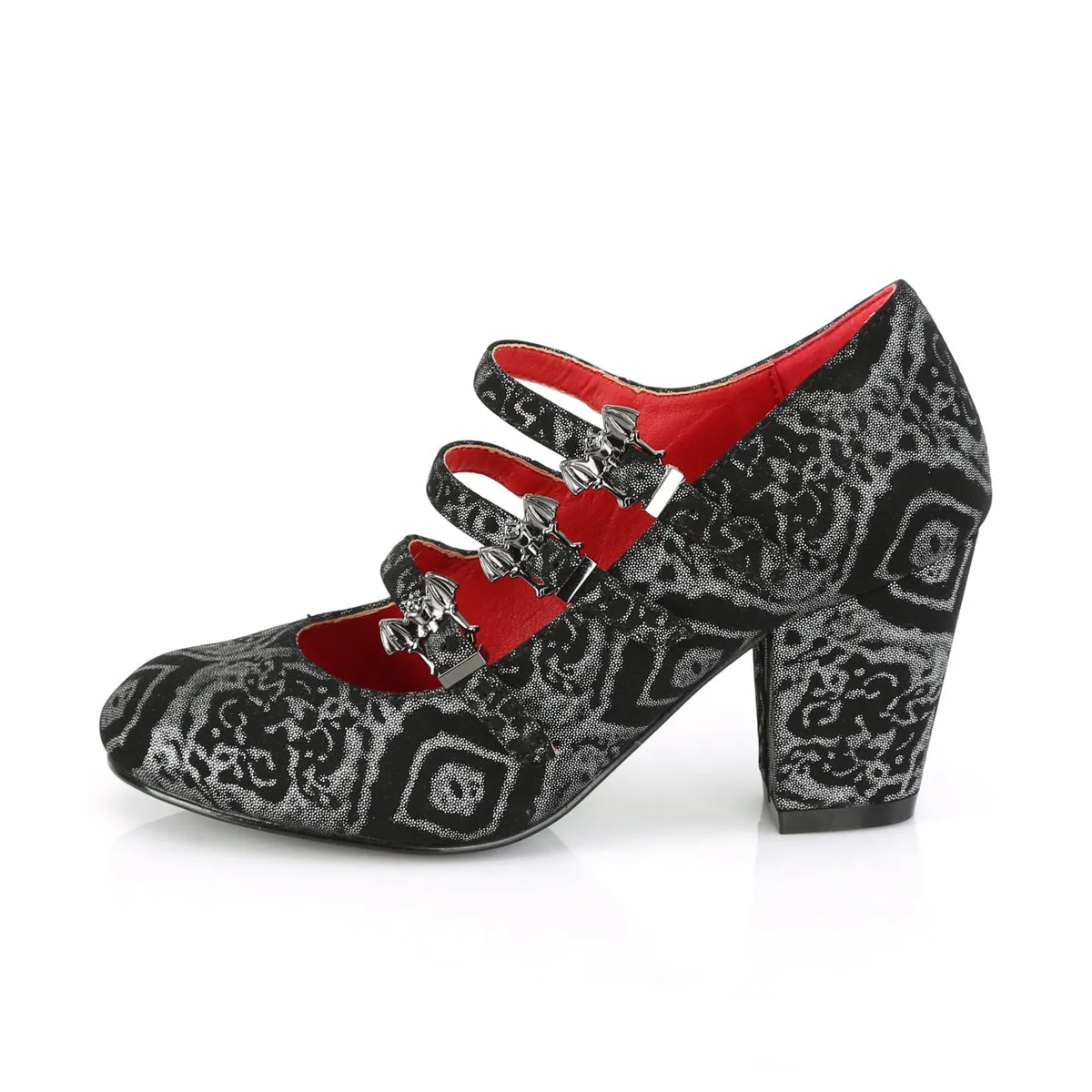 VIVIKA-38 DemoniaCult Black/Silver Sexy Women's Heels & Platform Shoes (Alternative Footwear)