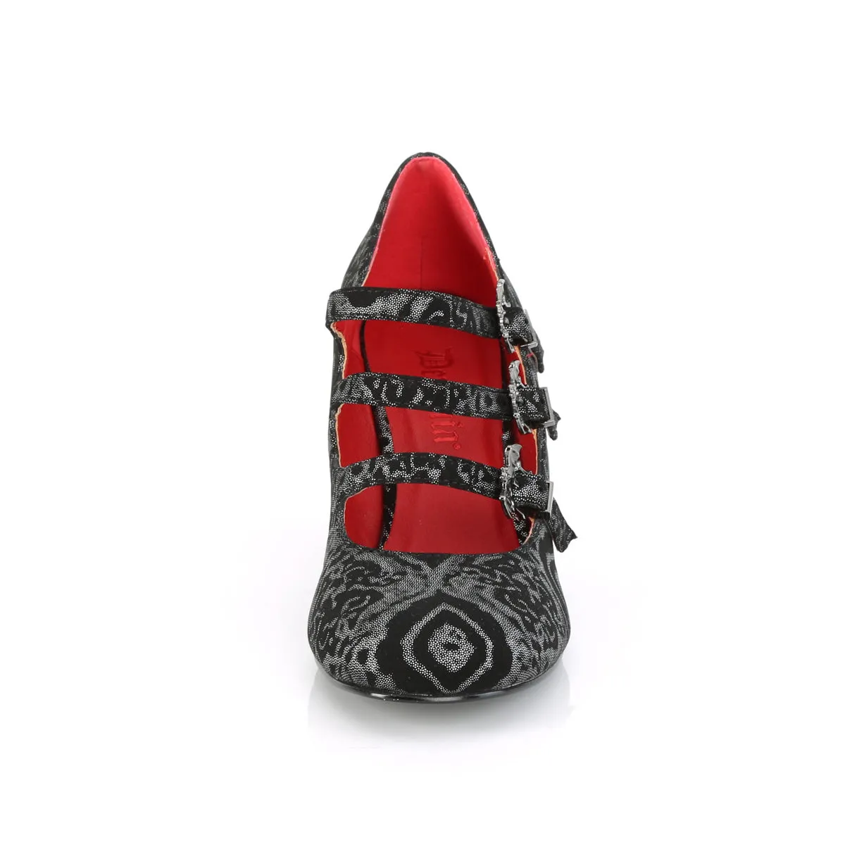 VIVIKA-38 DemoniaCult Black/Silver Sexy Women's Heels & Platform Shoes (Alternative Footwear)
