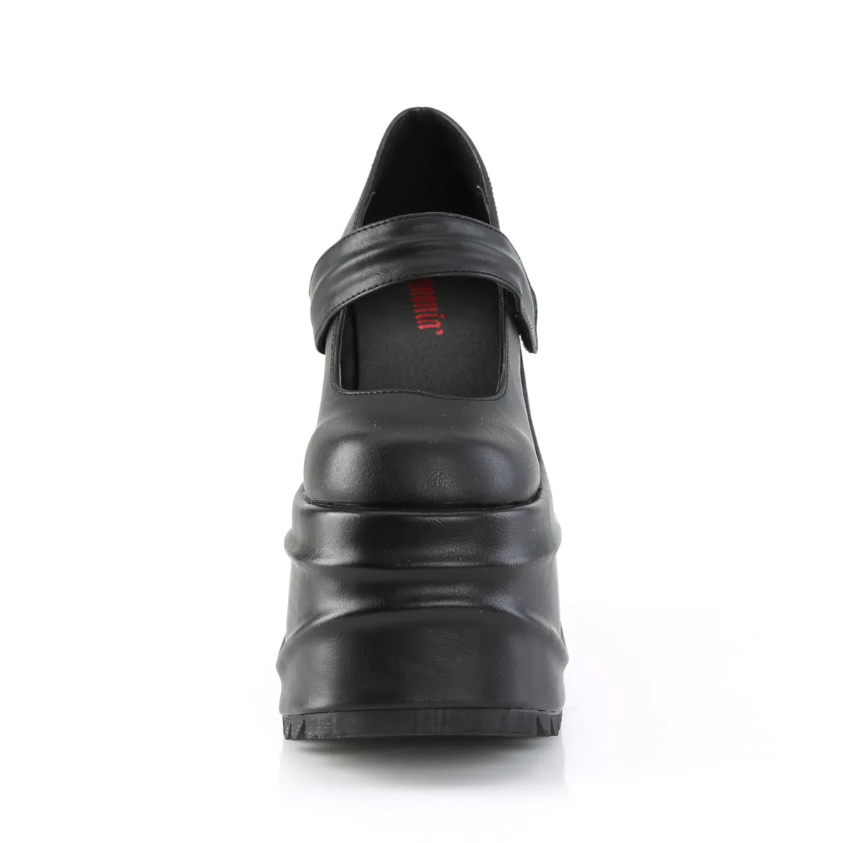 WAVE-32 DemoniaCult Black Vegan Leather Sexy Women's Heels & Platform Shoes (Alternative Footwear)