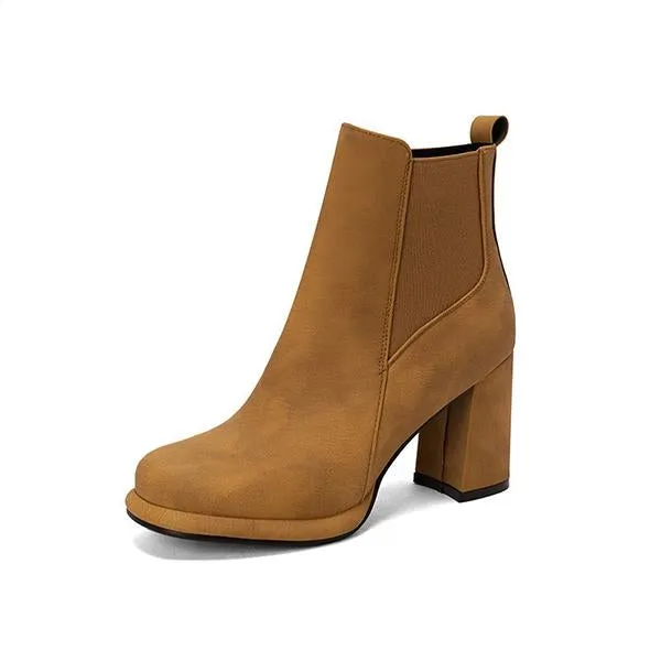 Women's Fashionable Casual Thick Heel Short Boots 56058918S