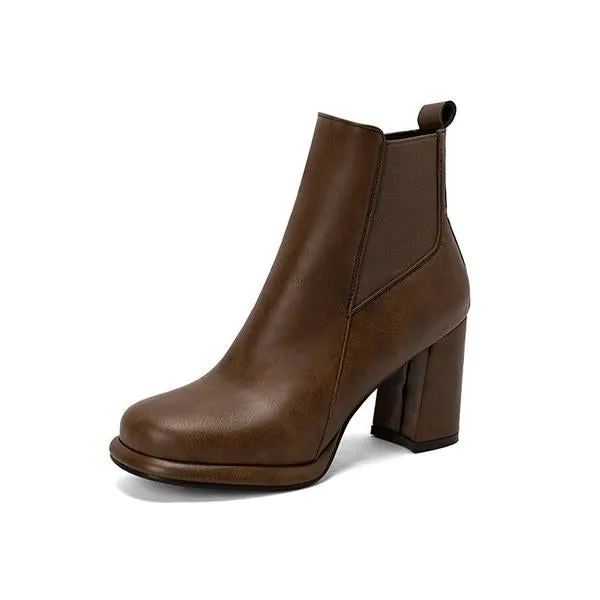 Women's Fashionable Casual Thick Heel Short Boots 56058918S
