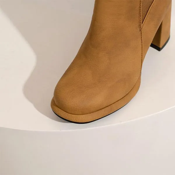 Women's Fashionable Casual Thick Heel Short Boots 56058918S