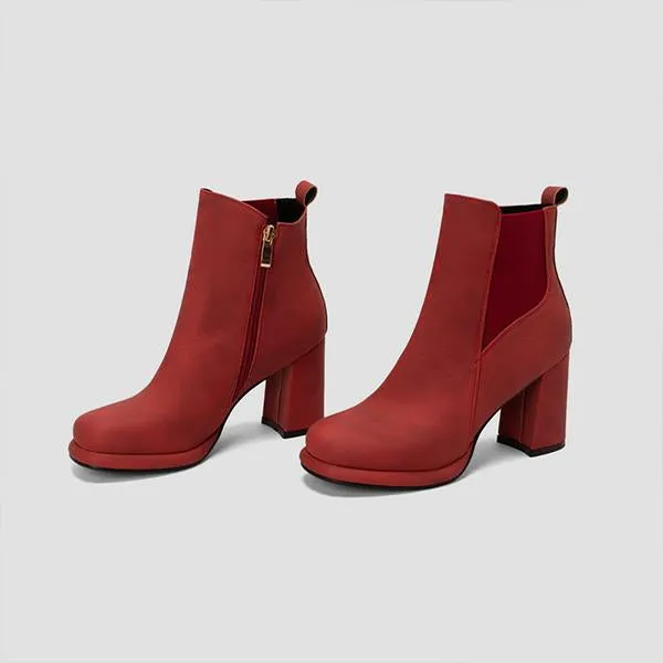 Women's Fashionable Casual Thick Heel Short Boots 56058918S