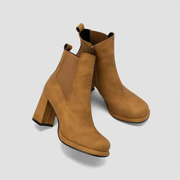 Women's Fashionable Casual Thick Heel Short Boots 56058918S