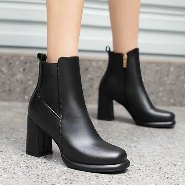 Women's Fashionable Casual Thick Heel Short Boots 56058918S