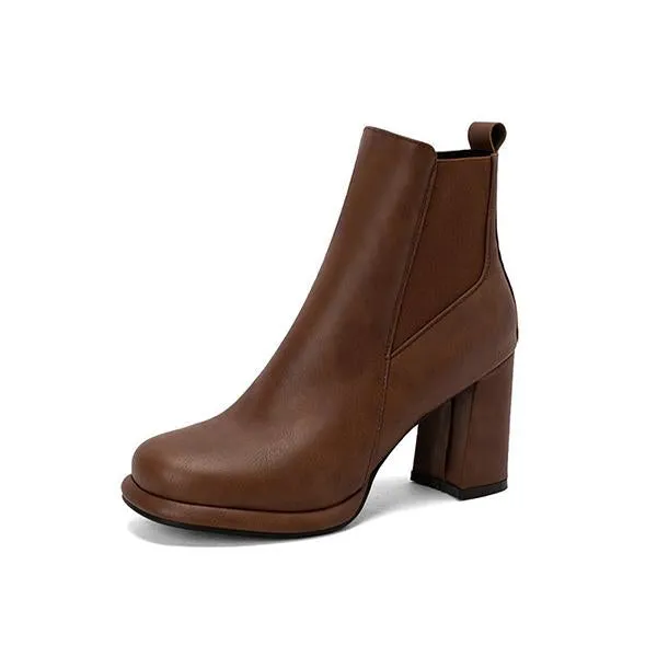 Women's Fashionable Casual Thick Heel Short Boots 56058918S