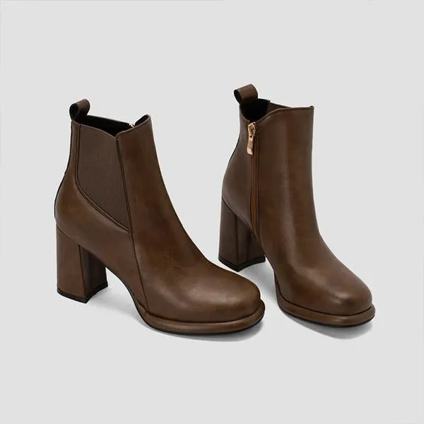 Women's Fashionable Casual Thick Heel Short Boots 56058918S
