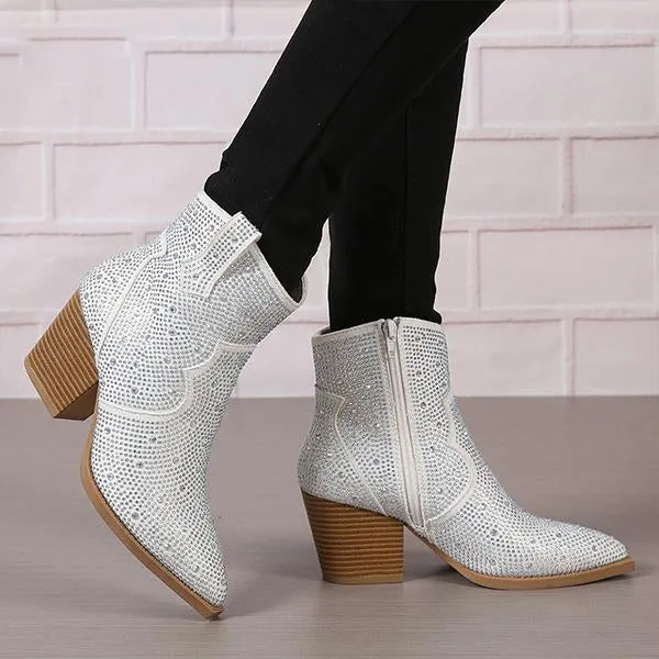 Women's Fashionable Diamond Chelsea Boots 28414880S