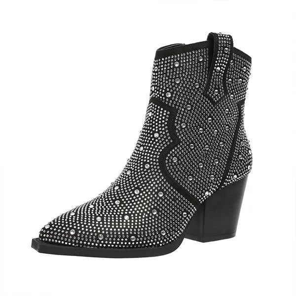 Women's Fashionable Diamond Chelsea Boots 28414880S