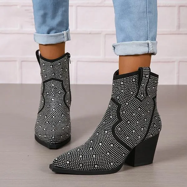 Women's Fashionable Diamond Chelsea Boots 28414880S