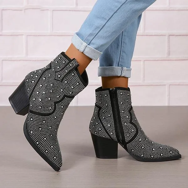 Women's Fashionable Diamond Chelsea Boots 28414880S