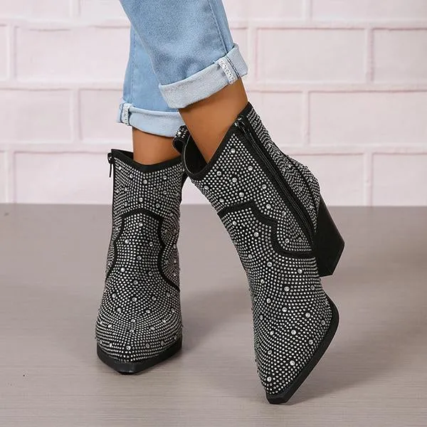 Women's Fashionable Diamond Chelsea Boots 28414880S