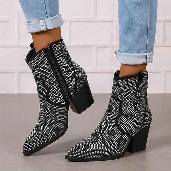 Women's Fashionable Diamond Chelsea Boots 28414880S