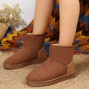 Women's Fleece-Lined Thick Snow Boots 56267324C