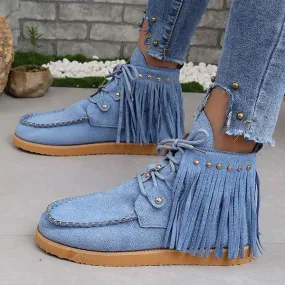 Women's Fringed Short Boots 72892508C
