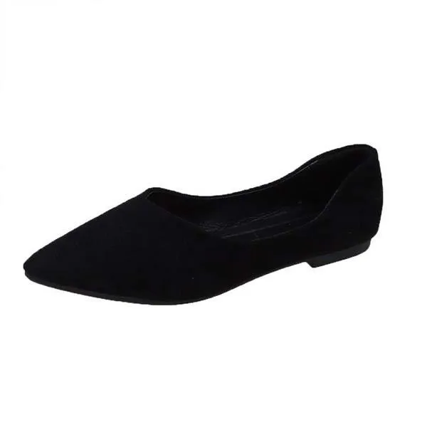Women's Pointed Toe Suede Shallow Mouth Flat Shoes 16753210C