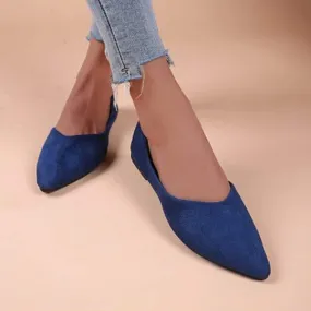 Women's Pointed Toe Suede Shallow Mouth Flat Shoes 16753210C