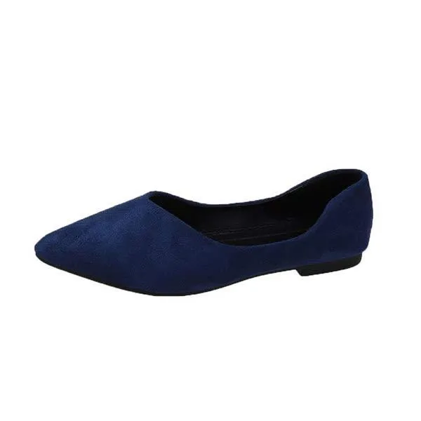 Women's Pointed Toe Suede Shallow Mouth Flat Shoes 16753210C