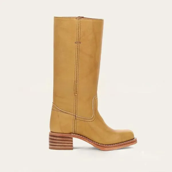 Women's Retro Simple Square Toe Western Boots 49255525S