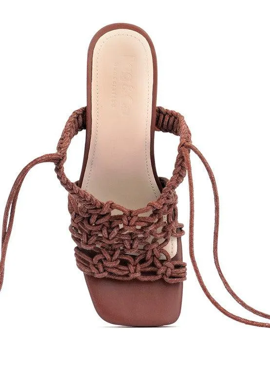 Women's Shoes Beroe Braided Handcrafted Lace Up Sandal